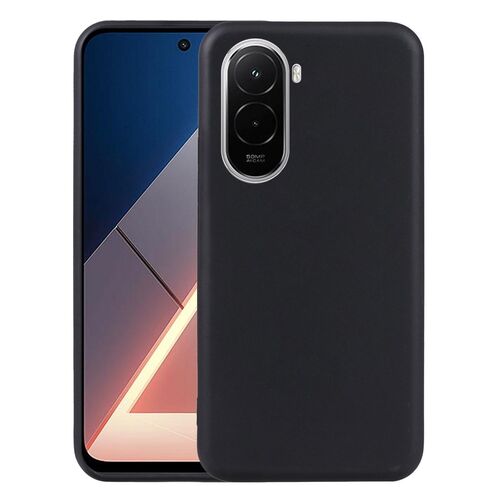 F�r Xiaomi Poco M7 4G Silikon TPU Schutz Handy H�lle Flexibel Schwarz