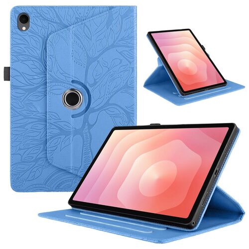 F�r Samsung Galaxy Tab S11 360 Rotation Baum Kunstleder Tasche Blau