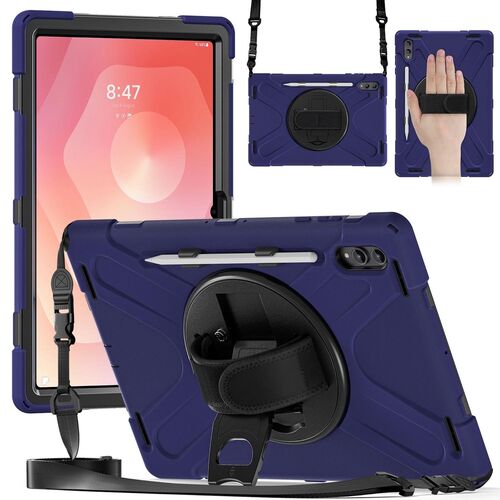 F�r Samsung Galaxy Tab S11 Ultra H�lle Halter & Schultergurt D- Blau