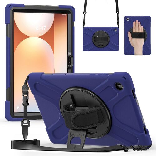 Fr Samsung Galaxy Tab A11 Plus Hlle Halter & Schultergurt D- Blau