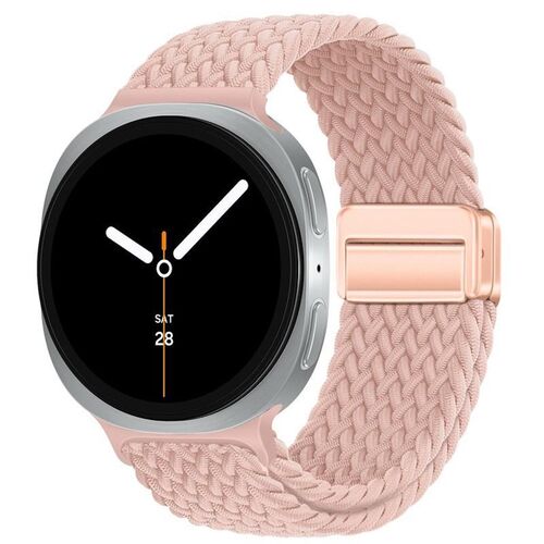 F�r Samsung Galaxy Watch 8 / 8 Classic Magnetisches Nylon Armband Rosa