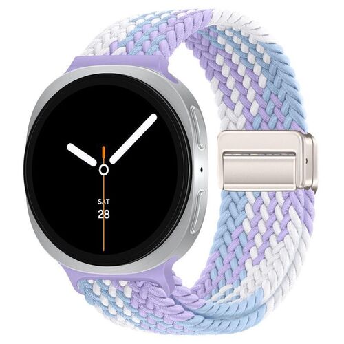 F�r Samsung Galaxy Watch 8 / 8 Classic Magnetisches Nylon Band Bunt