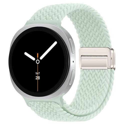 F�r Samsung Galaxy Watch 8 / 8 Classic Magnetisches Nylon Band H- Gr�n