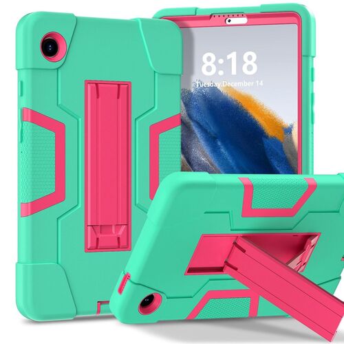 F�r Samsung Galaxy Tab A11 Color Hybrid Design H�lle mit Halter Gr�n