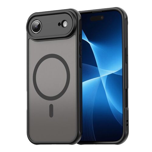 F�r Apple iPhone 17 Air ShadowGuard TPU Frosted MagSafe H�lle Schwarz