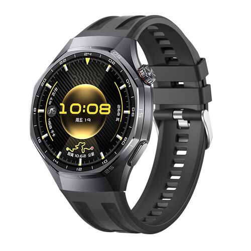 F�r Huawei Watch GT 6 Pro Silikon Armband Seamless Dual Groove Schwarz