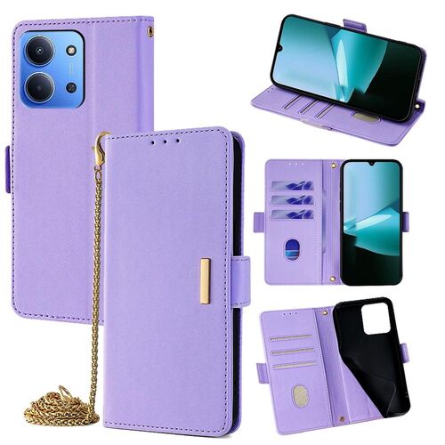 F�r Xiaomi Redmi 15C 5G / 4G Crossbody Kunstleder Wallet H�lle Lila