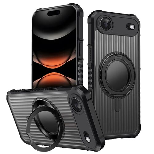 F�r Apple iPhone 17 Air MagSafe 360 Ring Halter Schutz H�lle Schwarz