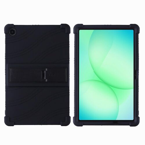 F�r Samsung Galaxy Tab A11 Plus Silikon H�lle Halter Sto�fest Schwarz