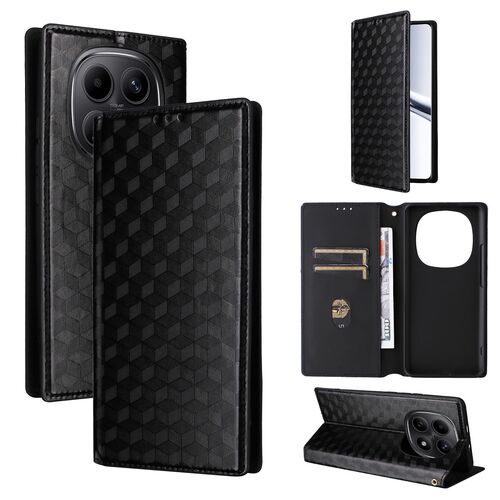 F�r Xiaomi Redmi Note 15 5G Cubic Kunstleder Wallet H�lle Schwarz