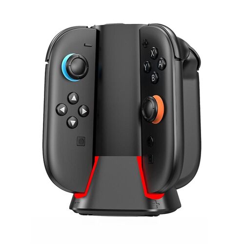 F�r Nintendo Switch 2 4-in-1 Controller Ladestation mit RGB Schwarz