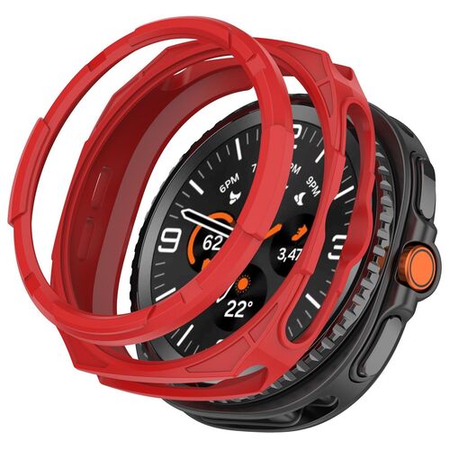 F�r Samsung Galaxy Watch 8 Classic 46mm Armor TPU Schutz Geh�use Rot