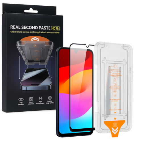 SnapFit f�r Samsung Galaxy A18 / A17 9H Hartglas mit Anbringhilfe