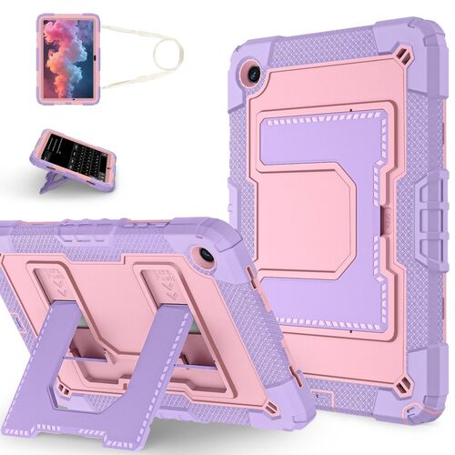 F�r Samsung Galaxy Tab A11 Plus Silikon Hybrid PC Holder H�lle Rosa