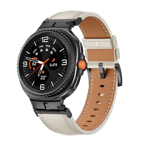 F�r Samsung Galaxy Watch 8 / 8 Classic Leder Armband Metall Connector