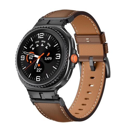 F�r Samsung Galaxy Watch 8 / 8 Classic Leder Armband Metall Connector