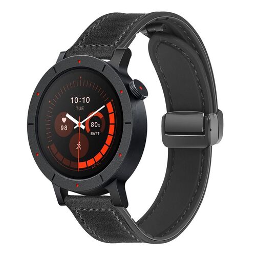 F�r CMF Watch 3 Pro Silikon Kunstleder Magnet Faltverschluss Armband