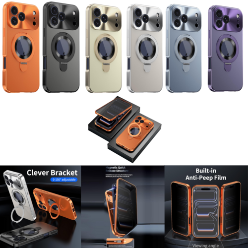 MagSafe Metall H�lle f�r Apple iPhone 17 Pro & Pro Max Privacy Glas Full Cover