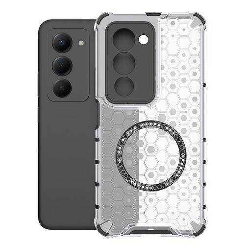 F�r Xiaomi Redmi 15 5G / 4G Honeycomb TPU PC Ringhalter H�lle Wei�