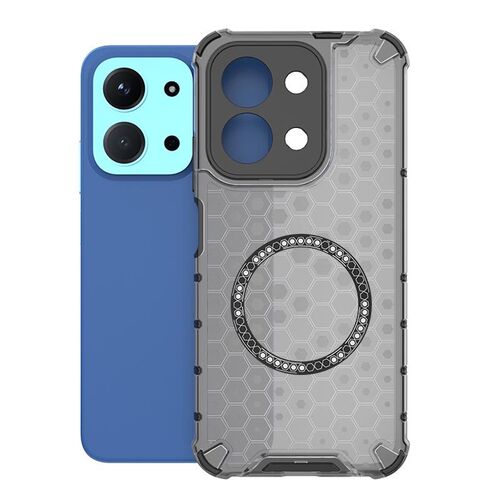 F�r Xiaomi Redmi 15C 5G / 4G Honeycomb TPU PC Ringhalter H�lle Schwarz