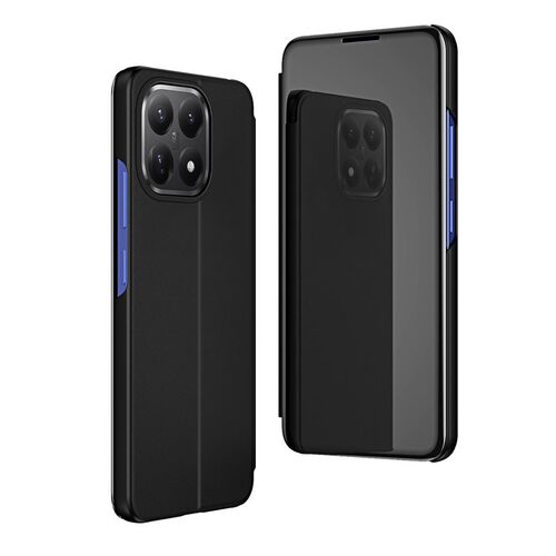 F�r Xiaomi 15T Kunstleder View Spiegel Wake UP Smart H�lle Schwarz