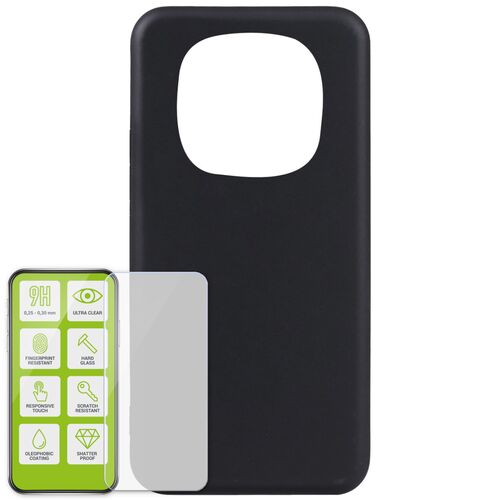 F�r Xiaomi Redmi Note 15 Pro 2 in 1 TPU H�lle + 9H Schutzglas Schwarz