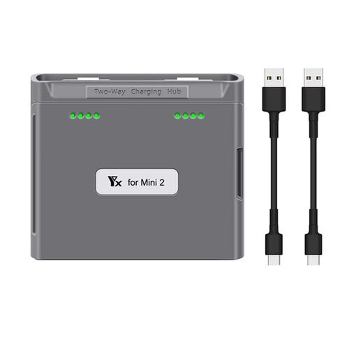 F�r DJI Mini 2 SE/Mini 2/Mini 4K 2-fach Batterie Ladehub Grau