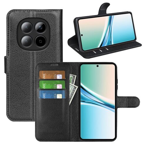F�r Xiaomi Redmi Note 15 5G Kunstleder Book Wallet H�lle Schwarz