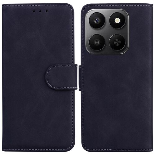 F�r Honor 400 Smart Flip Skin Feel Kunstleder Pure Color H�lle Schwarz