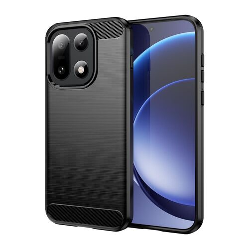 F�r OnePlus 15 Carbon Brushed Design TPU Schutz H�lle Schwarz