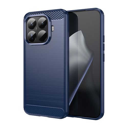 F�r Xiaomi 15T Pro 5G Carbon Brushed Design TPU Schutz H�lle Blau