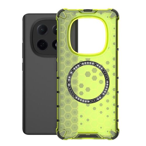 F�r Xiaomi Redmi Note 15 5G Honeycomb TPU PC Ringhalter H�lle Gr�n