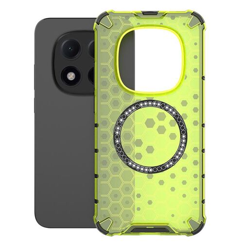 F�r Xiaomi Redmi Note Pro 15 Plus 5G Honeycomb TPU PC Ring H�lle Gr�n