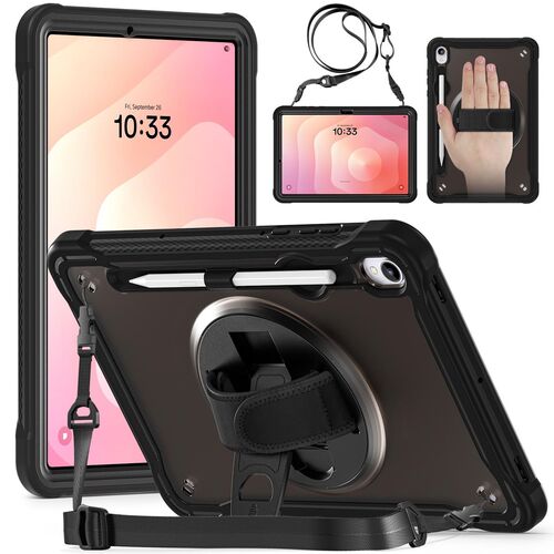 F�r Samsung Galaxy Tab S11 360 Rotation Heavy Hybrid H�lle Schwarz