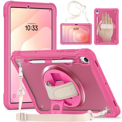 H�lle f�r Samsung Galaxy Tab Modelle 360 Grad Ring mit Handgriff & Schultergurt 