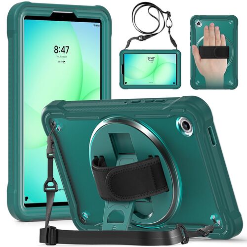 F�r Samsung Galaxy Tab A11 360 Grad Rotation Heavy Hybrid H�lle Gr�n