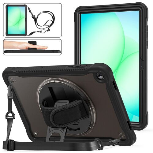 F�r Samsung Galaxy Tab A11 Plus 360 Grad Rotation Hybrid H�lle Schwarz