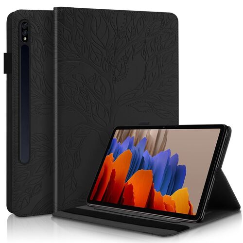 F�r Samsung Galaxy Tab S10 Lite / S10 FE Kunstleder Tasche Schwarz
