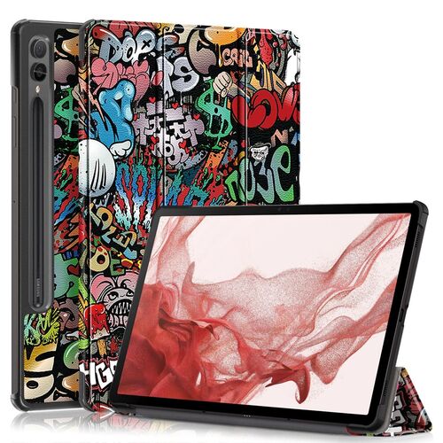 F�r Samsung Galaxy Tab S10 Lite / S10 FE 3folt Wake UP H�lle Graffiti