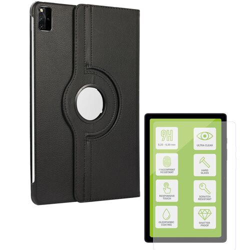 F�r Lenovo Idea Tab 11 Zoll Kunstleder 360 Grad H�lle + 9H Hart Glas