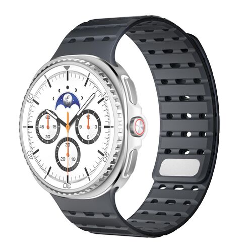 F�r Samsung Galaxy Watch 8 / 8 Classic Magnet Silikon Armband D- Grau