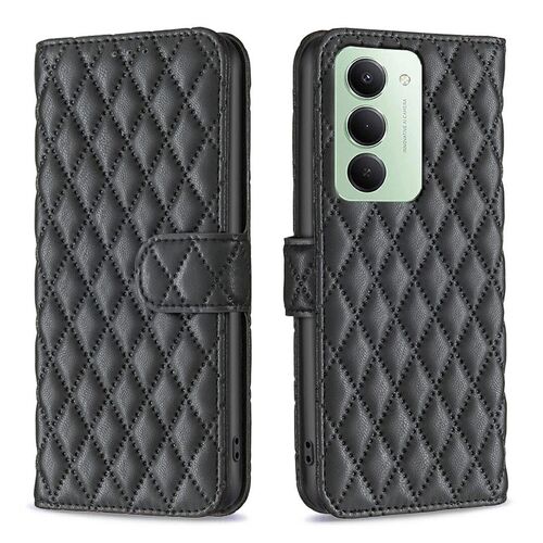 F�r Xiaomi Redmi 15 5G Kunstleder Diamant Rauten Muster Flip H�lle