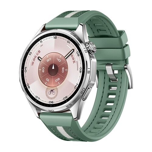 F�r Huawei Watch GT 6 46mm Nylon Silikon Hybrid Ersatz Armband Gr�n