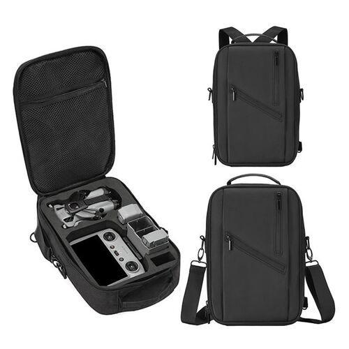 F�r DJI Mini 5 Pro Kunstleder Rucksack Tragetasche Schwarz