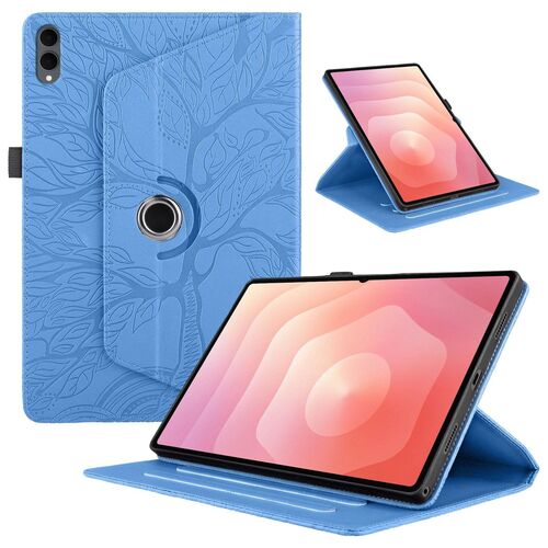 F�r Samsung Galaxy Tab S11 Ultra 360 Grad Baum Kunstleder Tasche Blau