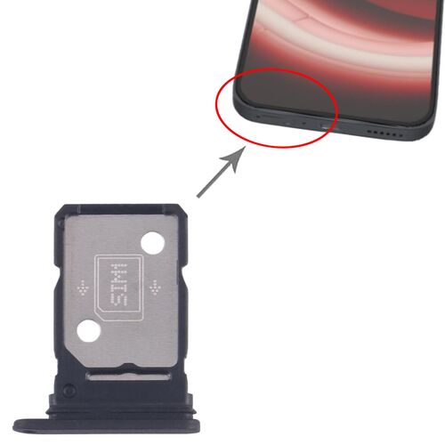F�r Nothing Phone 2A SIM Karten Tray Dual SIM Ersatzteil Schwarz