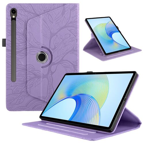 F�r Samsung Galaxy Tab S10 FE Plus 360 Baum Kunstleder Tasche Lila
