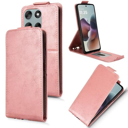 F�r Motorola Moto G56 5G Magnetische Flip Kunstleder Schutz H�lle Pink