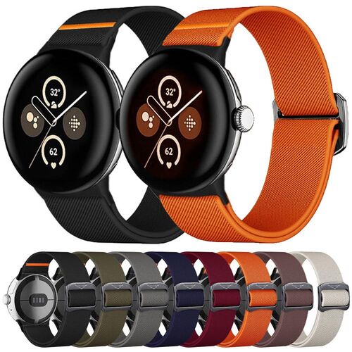 xDfind Nylon Armband f�r Google Pixel Watch 4 / 3 / 2 / 1 41mm elastisch Premium