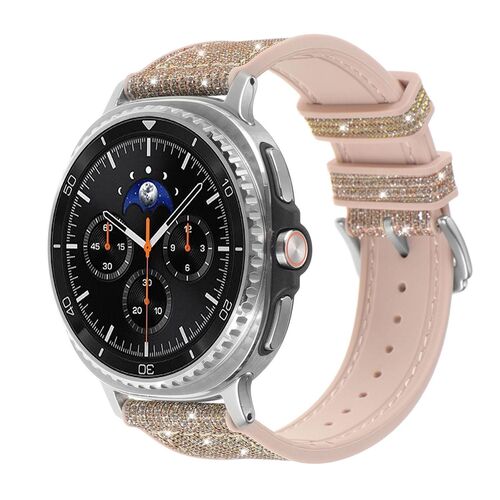 F�r Samsung Galaxy Watch 8 / 8 Classic Glitzer Silikon Band Rose Gold